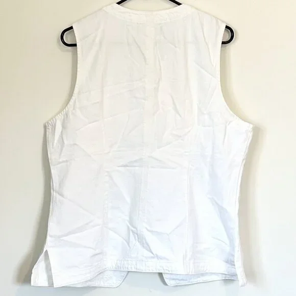 NWT Madewell White Denim High Crewneck Vest - Size: 16 (XL) - Picture 6 of 11